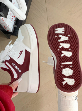 回力酒红小白鞋女鞋2026新款学生百搭休闲轻便厚底运动爆款板鞋子