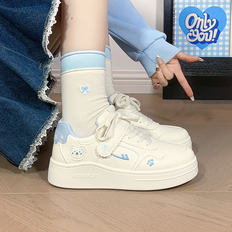回力可爱魔术贴小白鞋女2026新款百搭学生休闲原创小众厚底板鞋子,女鞋,休闲板鞋,淘宝优惠券,粉丝福利购,淘宝优惠卷