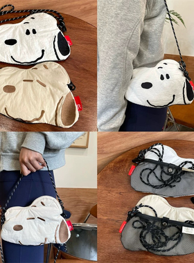 日系卡通可爱史努比snoopy单肩斜挎包创意小狗遛弯手机包手提包潮