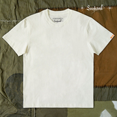 重磅纯棉260g可染色米白T恤原纯棉线打底T手工植物染草木染底T