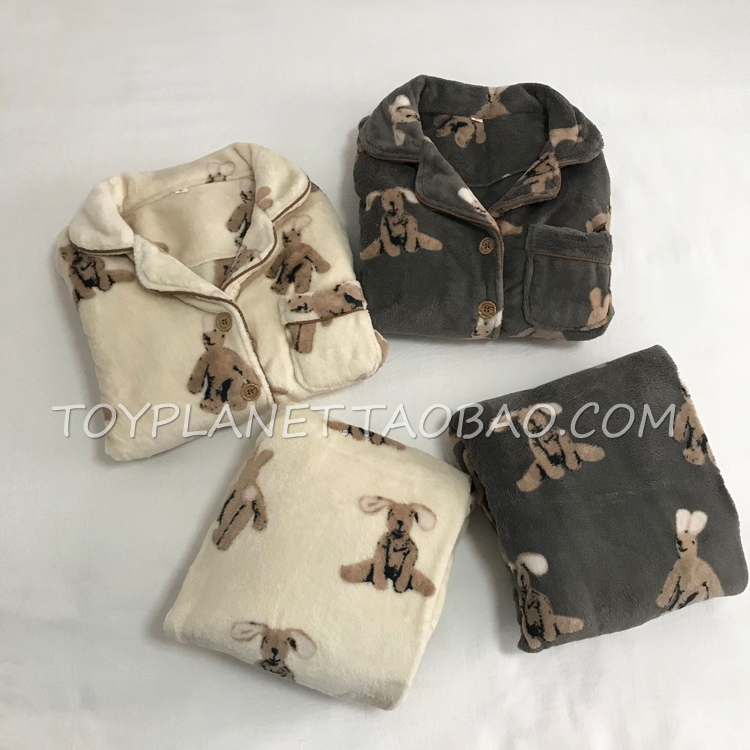 布偶兔子~情侣加厚珊瑚绒睡衣