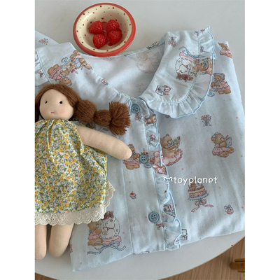 100%纯棉四季舒适软糯睡衣两件套