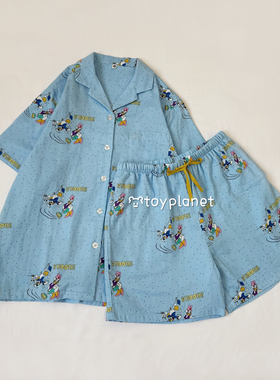童话世界 |纯棉纱布可爱卡通可外穿夏季睡衣短袖短裤家居服套装女