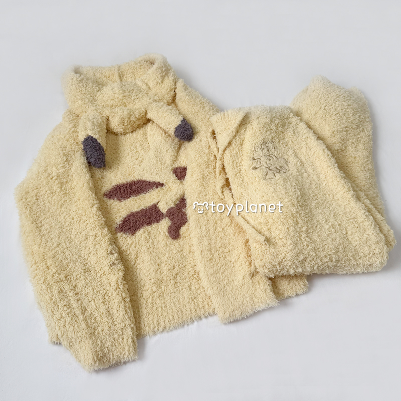 高品质半边绒可爱卡通皮卡丘睡衣