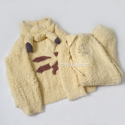 高品质半边绒可爱卡通皮卡丘睡衣