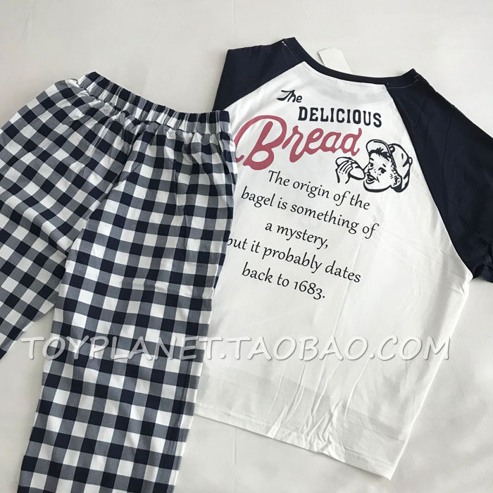 韩国ins纯棉休闲格纹夏男女士情侣薄款睡衣可外穿家居服短袖长裤|msdalam kategori Pakaian Dalam/seluar dalam lelaki/tracksuit, baju tidur/pakej perkhidmatan rumah - dari Buy2taobao.com untuk memberikan perkhidmatan ejen Taobao profesional membeli