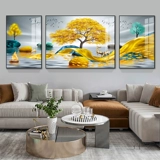 Легкая роскошная ландшафт Тройная живопись поперечная вышивка 2023 Новая линейная вышивка гостиная лосей лосей вышивка DIY Modern Style