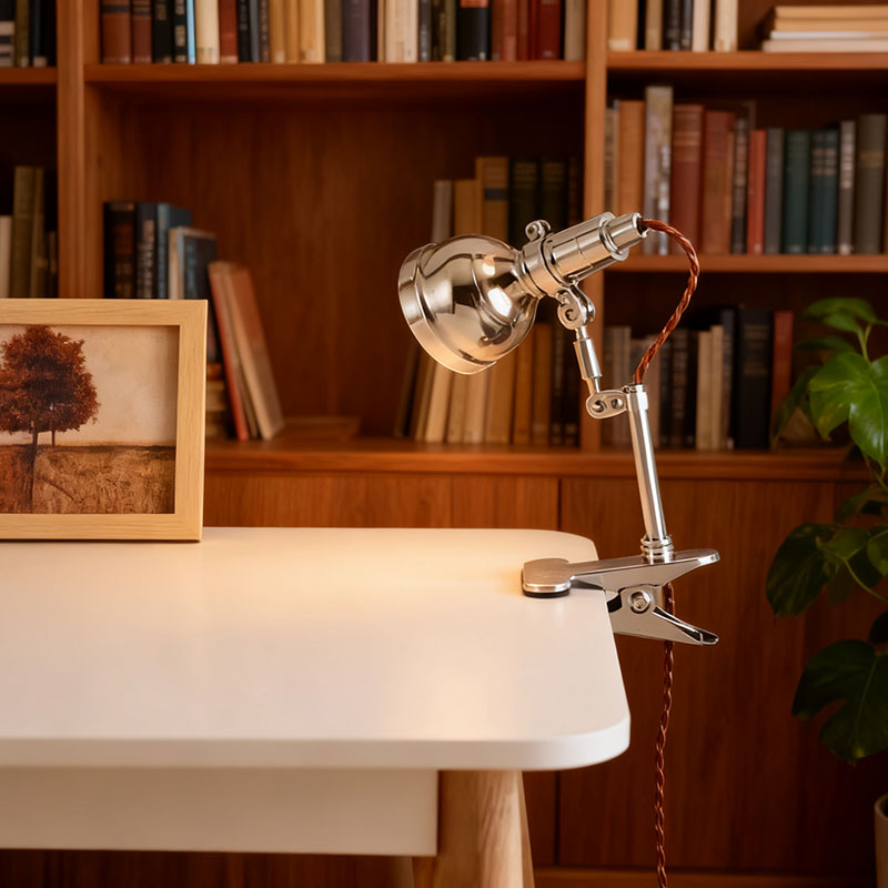 包豪斯复古摇臂伸缩台灯工业风书房工作桌面夹式阅读灯中古夹子灯