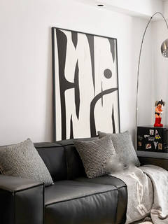 黑白极简客厅装饰画现代简约抽象玄关挂画高级感沙发背景墙落地画