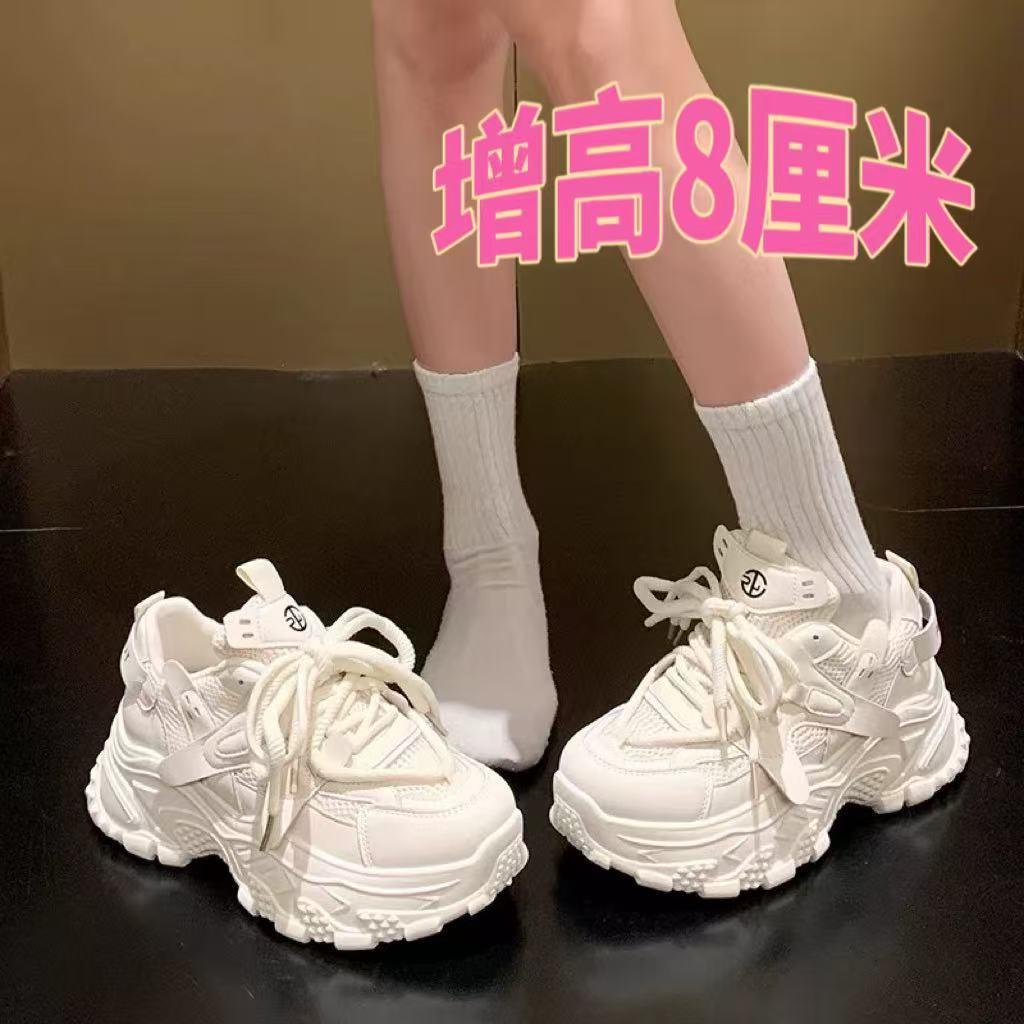 2025春季新款厚底女老爹鞋显脚小