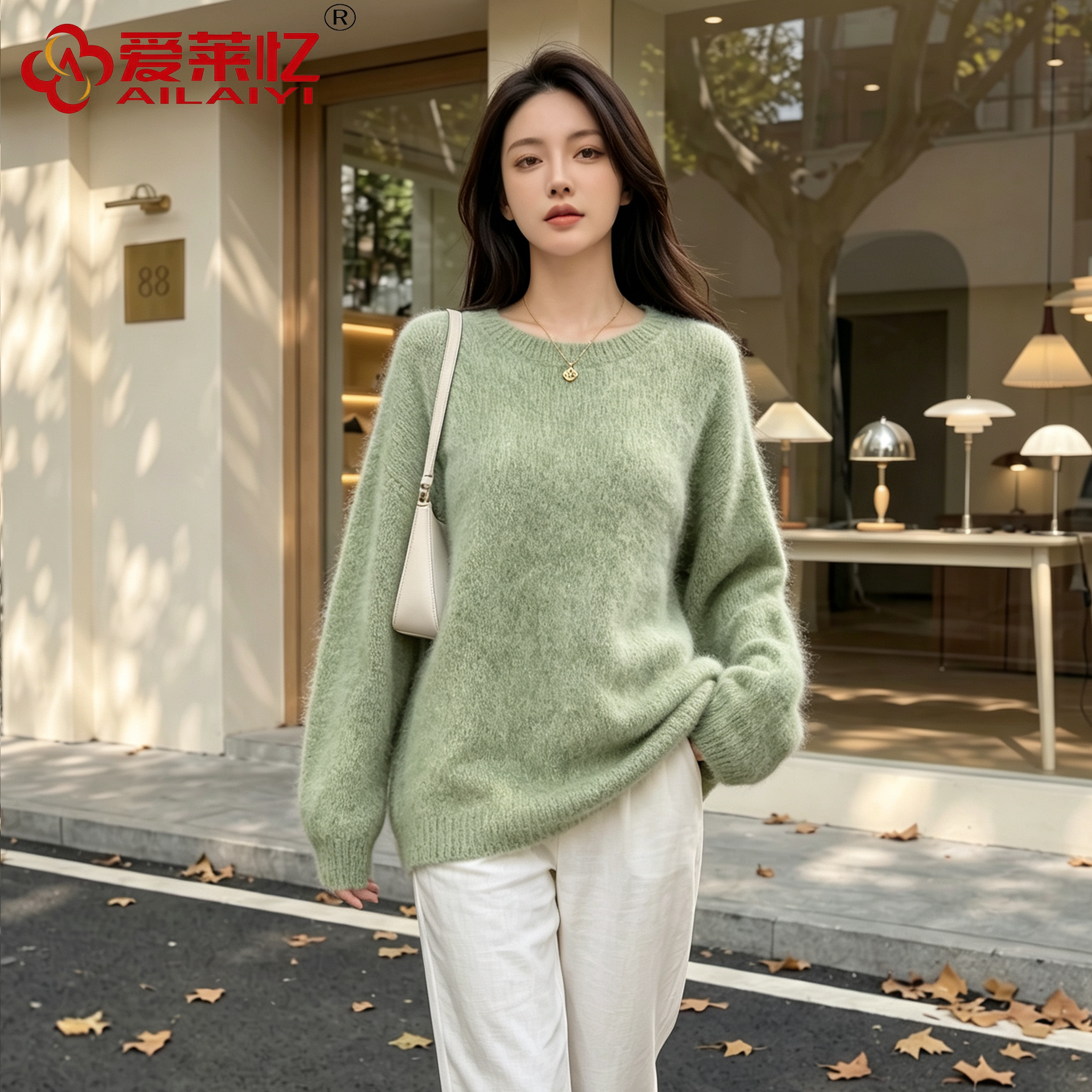 爱莱忆2026拉绒圆领保暖毛衣女