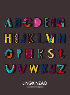灵心造印度丝设计感小众手工刺绣字母胸针英文别针胸花配饰徽章潮