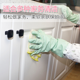 加绒加厚家务手套防水家用胶皮手套女式居家扫除皮手套不伤手大号