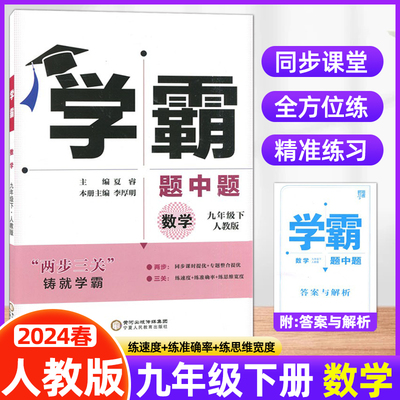 2024春新版 学霸题中题九年级下数学人教版RJ 同步训练初中初三下册专项练习题人教版课时提优作业本专题复习辅导书 9年级下