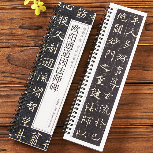 欧阳通道因法师碑 经典碑帖书法临摹字卡 楷书简体旁注原色原帖全文成人学生初学者基础入门毛笔书法字帖近距离临摹字卡黑龙江美术