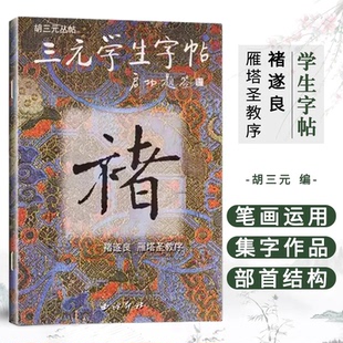 三元学生字帖启功题签 褚遂良雁塔圣教序 胡三元著 笔画运用+部首结构+集字作品 楷书毛笔书法字帖书法入门自学临摹教材 西泠印社
