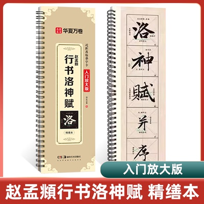 赵孟頫行书洛神赋字帖入门放大版精修米字格原帖碑帖高清近距离临摹字卡毛笔书法字帖初学者入门赵孟頫行书字帖学生成人行书练字帖