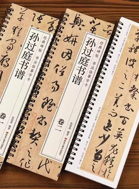 孙过庭书谱草书毛笔书法字帖经典碑帖临摹字卡原大版全文成人学生临摹原帖唐代墨迹本附简体旁注 近距离临摹字卡