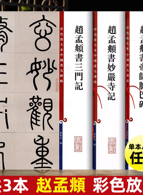 共3本赵孟頫书帝师胆巴碑赵孟頫书三门记妙严寺记彩色放大本中国著名碑帖书法毛笔字帖 上海辞书出版社