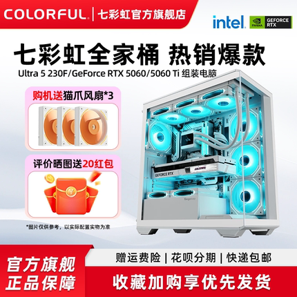 七彩虹主机230F i5 12400 12600kf RTX5060Ti/RTX5060/RTX5070显卡diy装机组装电脑台式机全套游戏全家桶整机