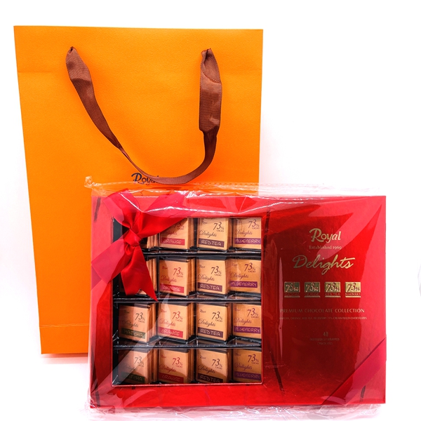 新包装韩国Royal皇家73%精装礼盒混味巧克力 四种口味48小片240克