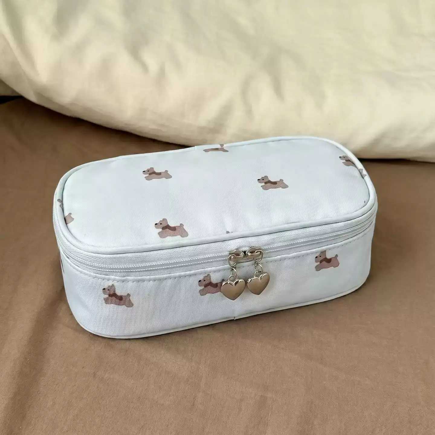 可爱小狗化妆包外出旅行可携式化妆品手提收纳包多功能拉炼洗漱包