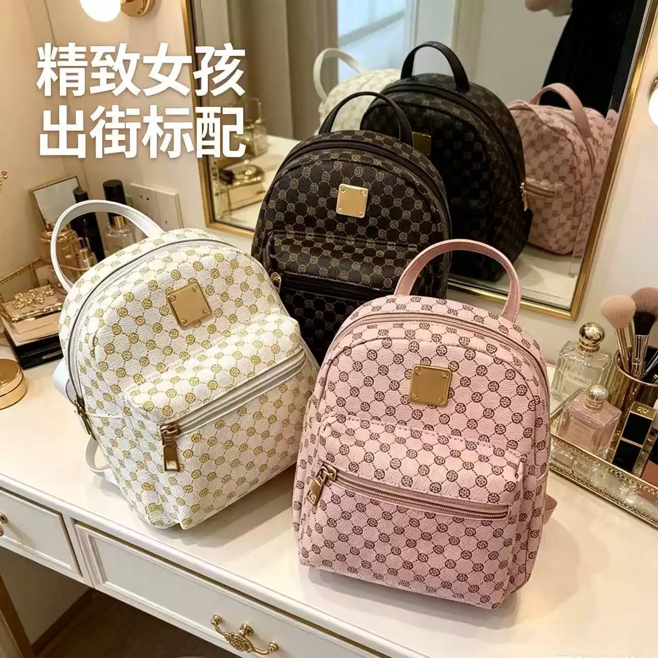 印花前袋双肩小背包女 2026秋冬新款韩版小巧轻便日常逛街