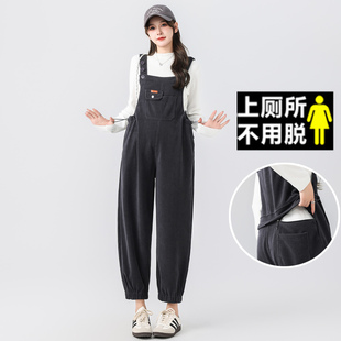 外穿小个子灯芯绒免脱裤 孕妇背带裤 加厚孕妇装 2025新款 子女 秋冬款