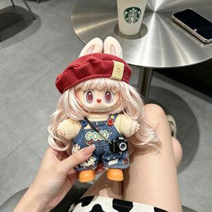 bubu新品娃衣复古理发店丝绒午后慵懒西岸可爱超萌小狗背带裤套装