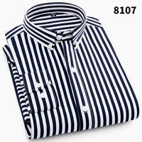 Summer thin striped shirts, men's long-sleeved, middle-aged loose, large-sized, no-iron business casual, floral print shirts are in vogue thumbnail 6