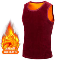 Winter velvet vest, men's thick thermal underwear, waistcoat, top, tight vest, youth plus-size base layer shirt thumbnail 2