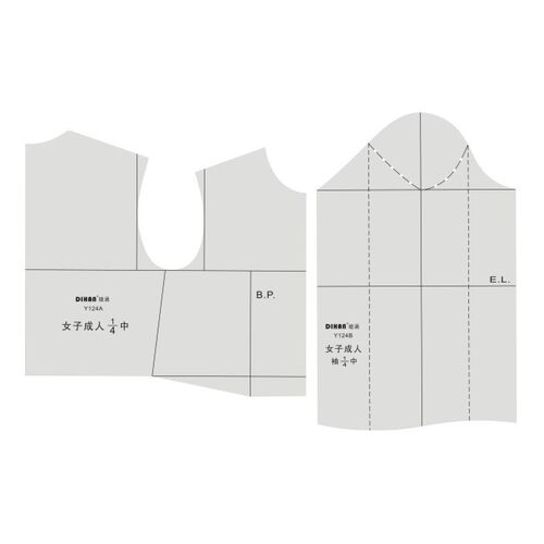 迪涵女子衣片服装原型绘图