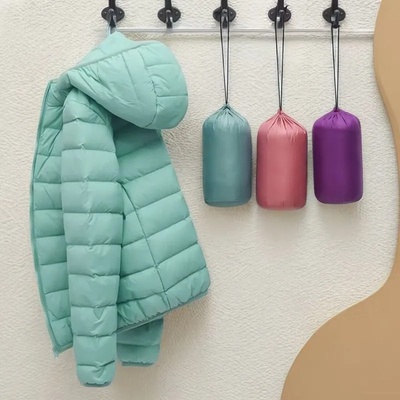 轻薄羽绒棉服女短款韩版秋冬新款轻便超薄款立领连帽修身大码外套