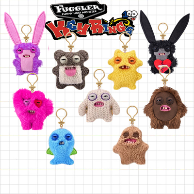 正版Fuggler萌牙怪兽系列创意潮玩毛绒公仔钥匙扣男女孩包包挂件