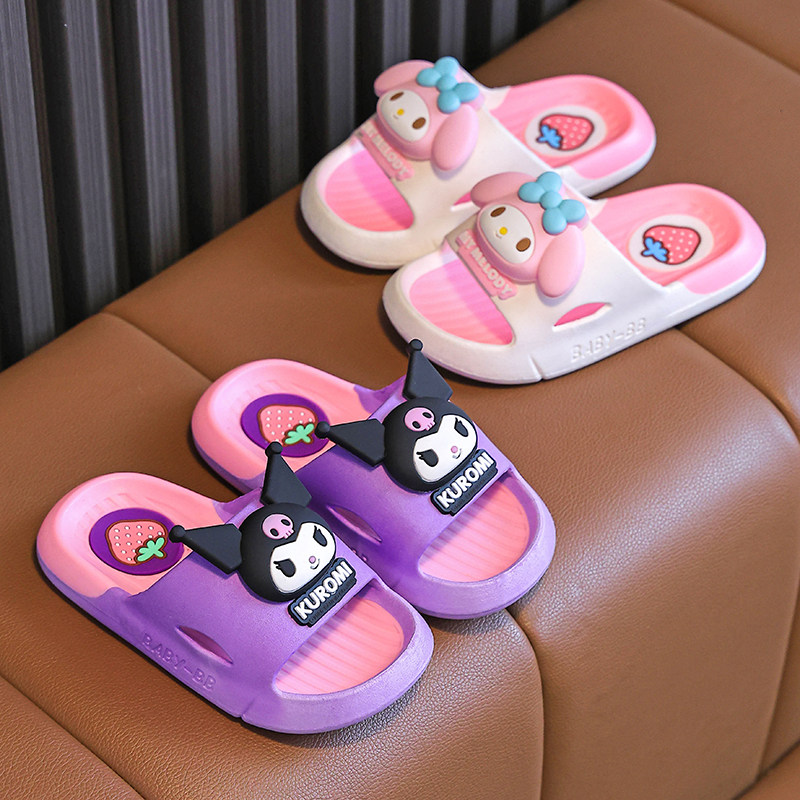 三丽鸥拖鞋女孩可爱库洛米2025新款夏季居家中大童女童拖鞋儿童
