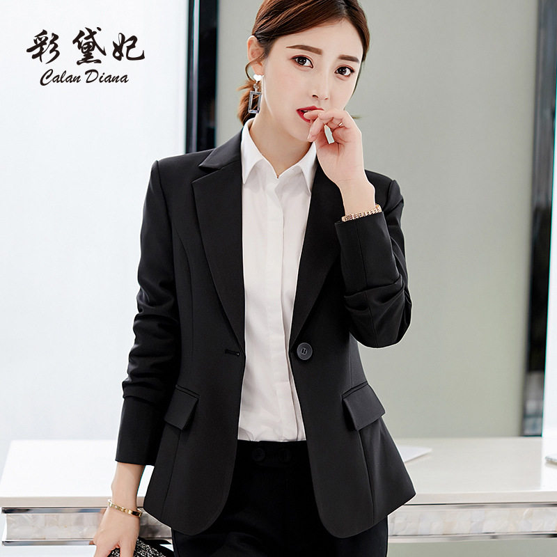 彩黛妃2025春夏新款韩版修身大码小西装外套休闲时尚长袖西服女