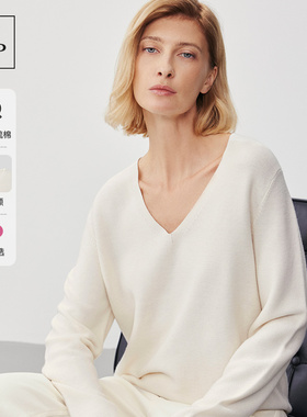 【宣璐同款】Marc O'Polo/MOP毛针织衫女秋新款时尚纯棉女士上衣