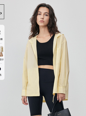 Marc O'Polo/MOP春季新款时尚环保棉连帽简约衬衫式夹克短外套女