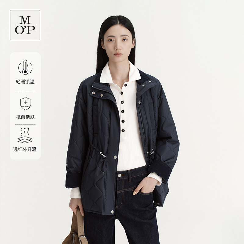 Marc O'Polo/MOP2026冬季新款好看菱格纹立领棉服女宽松保暖外套