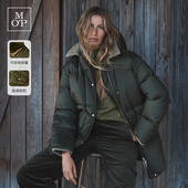 MOP25冬新款 吉赛尔邦辰同款 白鹅绒翻领可拆卸连帽中长羽绒服女