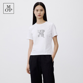 纯棉圆领简约字母印花短袖 Marc T恤女士 MOP夏季 新款 Polo