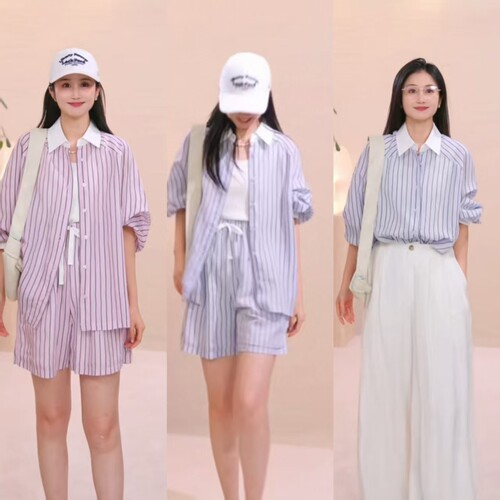 【舒心】MOP2026夏季新款设计感高级气质亚麻休闲条纹短裤女