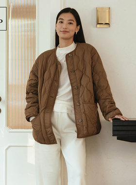 Marc O'Polo/MOP冬新款无领葫芦纹廓形巨好看薄款保暖羽绒服女士