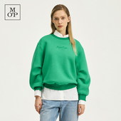 刺绣logo圆领短款 Polo 春季 Marc 时尚 MOP 新款 宽松套头卫衣女士