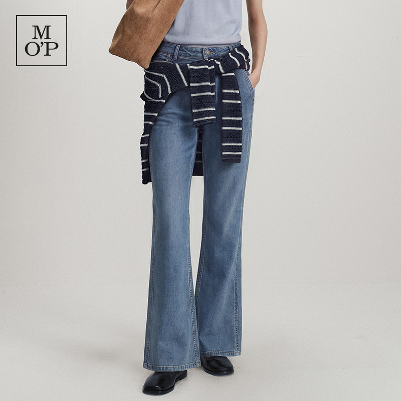 Marc O'Polo/MOP2026春季新款时髦高腰设计显瘦微喇牛仔长裤女装