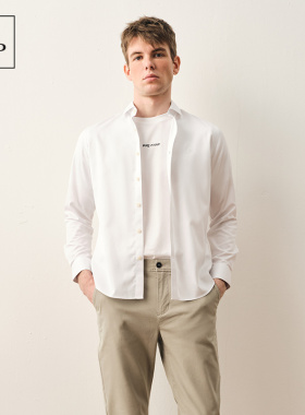 Marc O'Polo/MOP【品牌经典系列】纯棉宽松免熨烫休闲长袖衬衫男