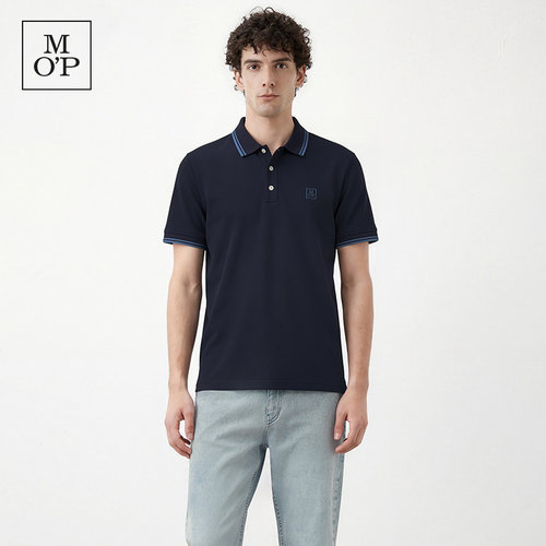 Marc O'Polo/MOP2026夏季新款商务休闲撞色条纹通勤短袖POLO衫男