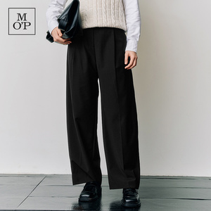 [吉赛尔邦辰同款]MOP25秋新款时尚休闲百搭压褶阔腿裤女士休闲裤