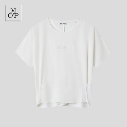 MOP简约白色短袖T恤女