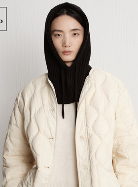 Marc O'Polo/MOP2025冬季新款高级RWS毛棉混纺抽绳巴拉克拉法帽女